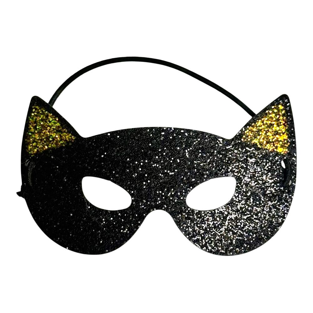 American Girl Halloween Cat Eyes Coconut Dog Costume Black Glitter Accessory Vtg